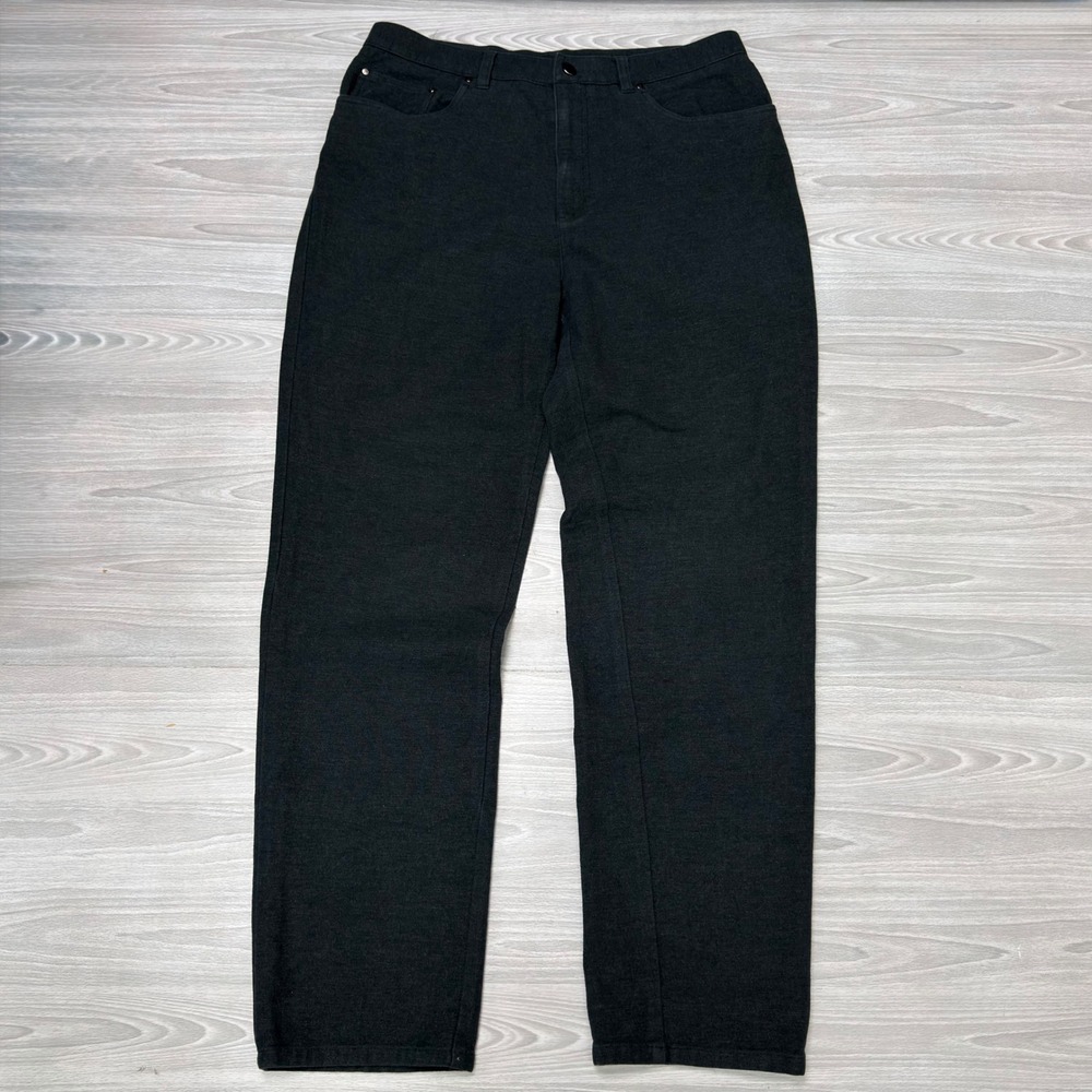 Lauren Jeans Co Ralph Lauren Black Straight Leg Pants Womens 14 Stretch Jeans